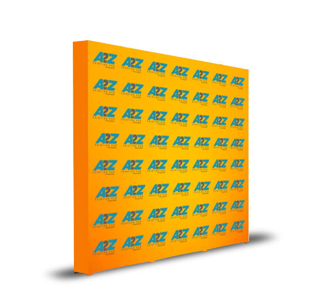 Image of Step and Repeat fabric pop up straight displays