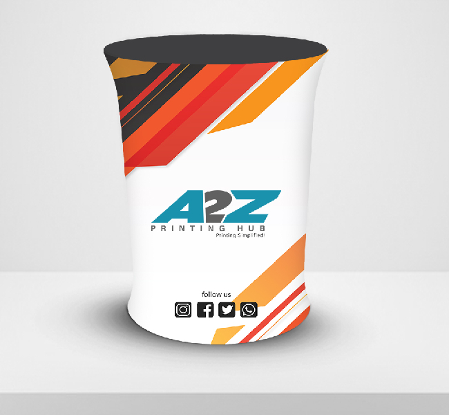Lightweight oval fabric pop-up booth for promotional displays