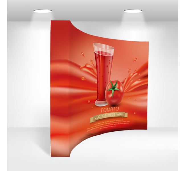 Fabric pop up display curve - Premium printing and custom designs for businesses and events.