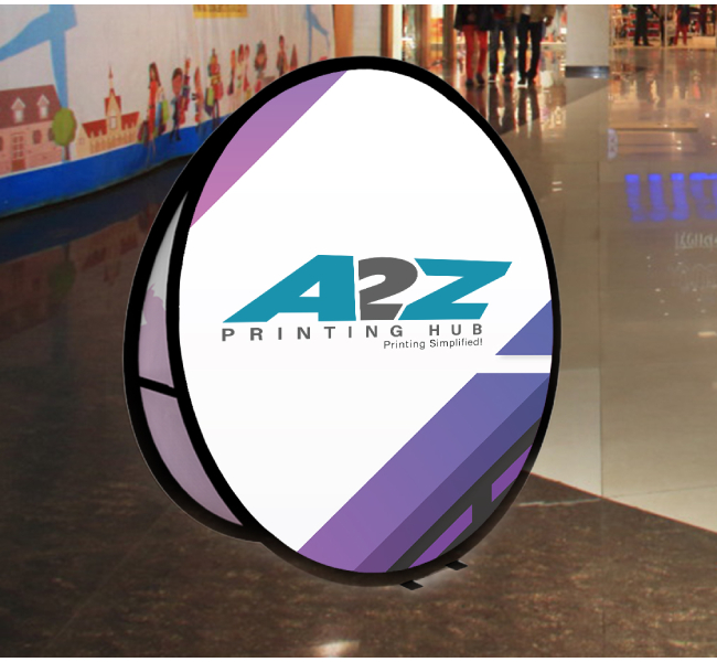 Pop up banner circle - Premium printing and custom designs for businesses and events.